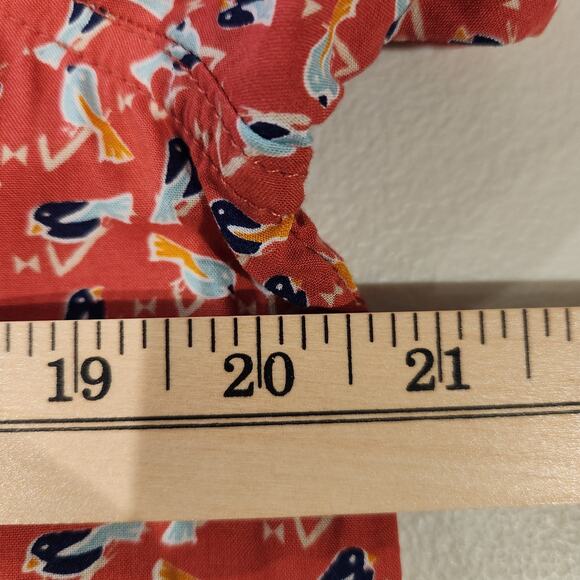 Beachlunchlounge Coral Birds Alanna Long Sleeve Button Up Blouse Size Medium - Picture 6 of 9